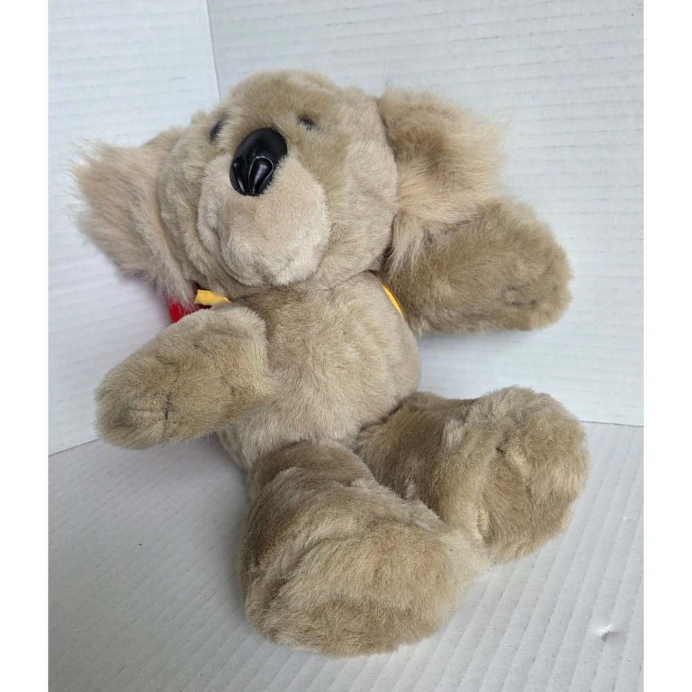 Avon Brown Koala Bear Plush Stuffed Animal with Red Knapsack Backpack 11" 1989